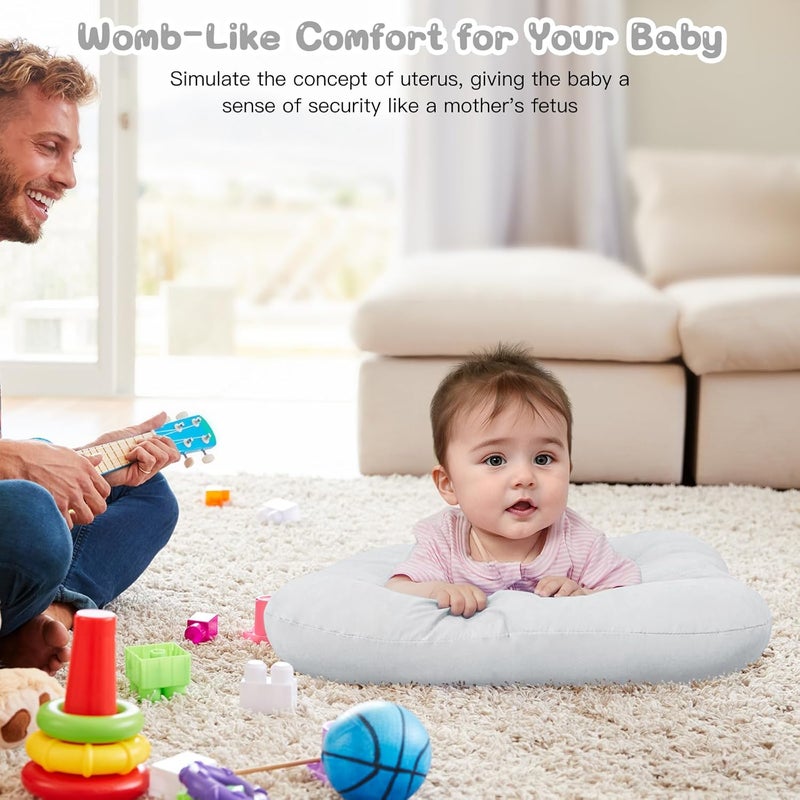 PGONEEE Baby Lounger for Newborn, Bionic Design Baby Lounger, Soft Organic Cotton Breathable Lounger for Infants 0-18 Months (Gray) - Image 4